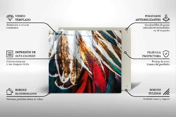 Tábua cozinha penas de pássaros boho