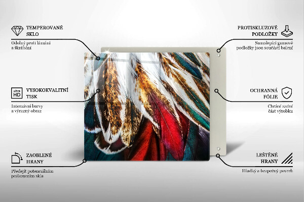 Tábua cozinha penas de pássaros boho