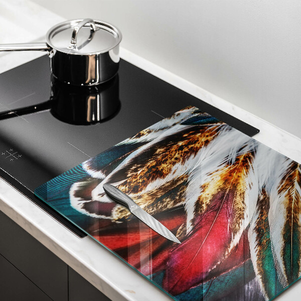 Tábua cozinha penas de pássaros boho