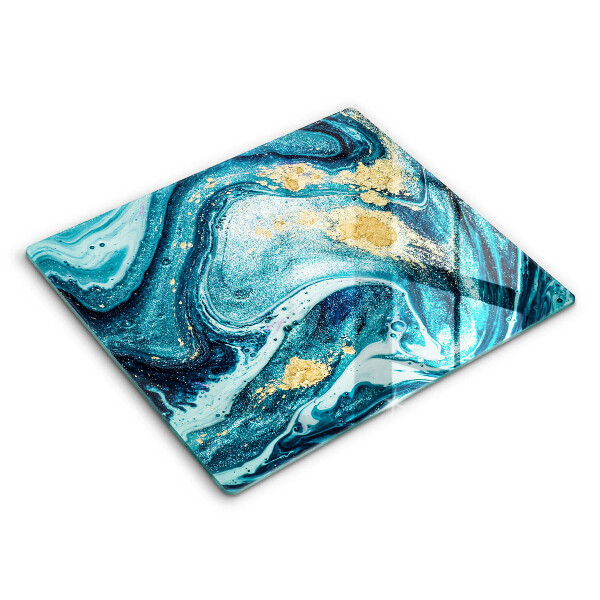Tábua cozinha Azul abstrato dourado