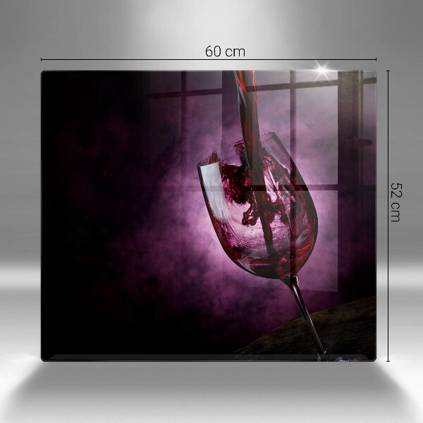 Tábua de corte de vidro Um copo de vinho