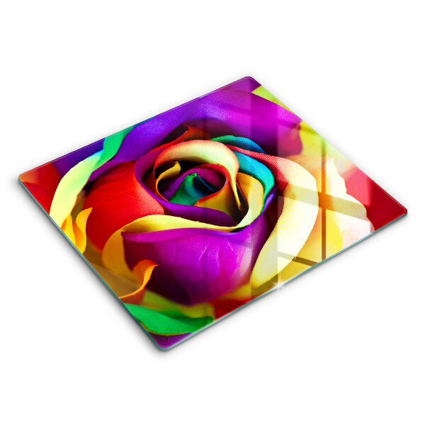 Tábua de vidro Pétalas de rosas coloridas