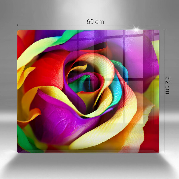 Tábua de vidro Pétalas de rosas coloridas