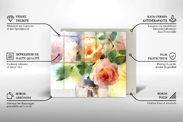 Tábua de cortar alimentos Flores pintadas