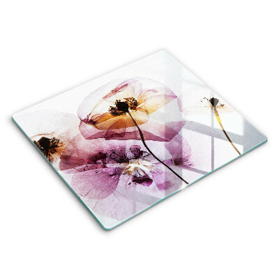 Tábua de corte de vidro Flores delicadas