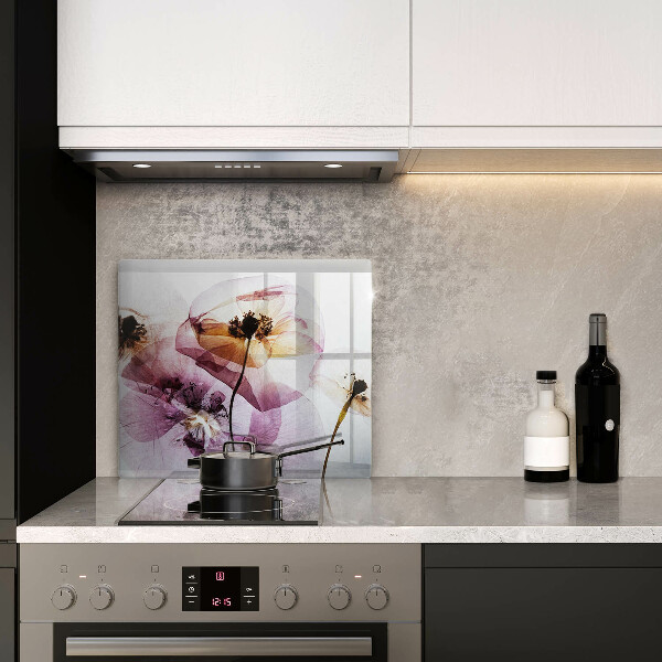 Tábua de corte de vidro Flores delicadas