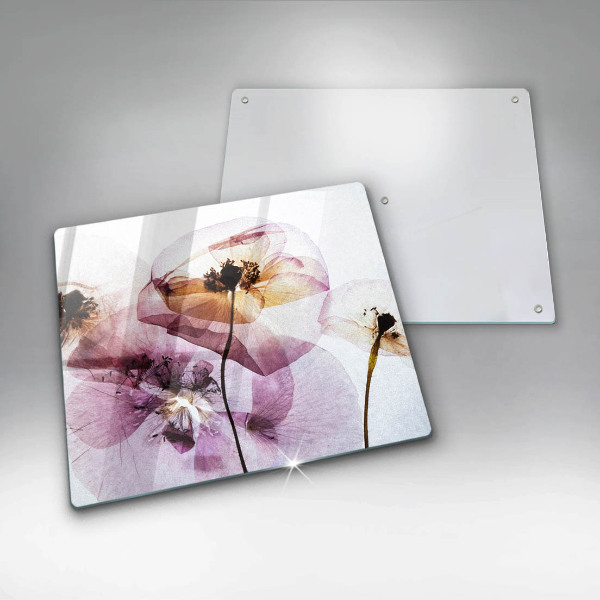 Tábua de corte de vidro Flores delicadas