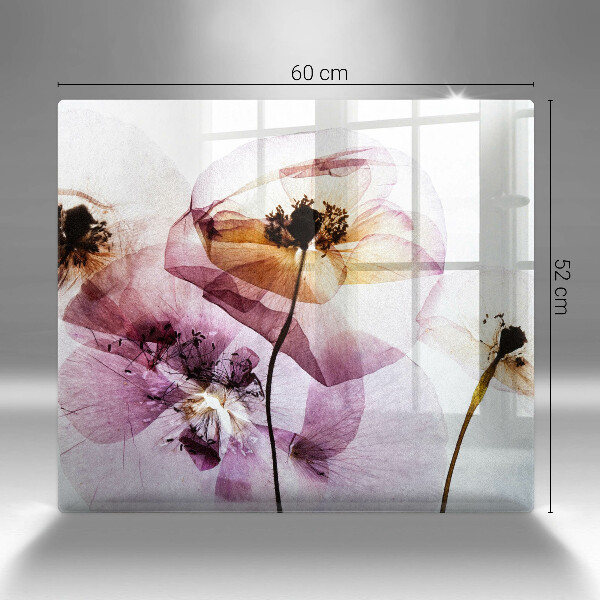 Tábua de corte de vidro Flores delicadas