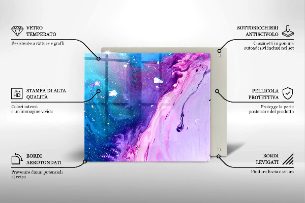 Tábua de cortar de vidro Tinta abstrata