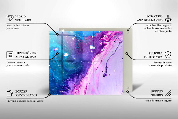 Tábua de cortar de vidro Tinta abstrata