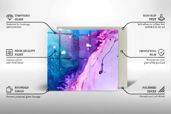 Tábua de cortar de vidro Tinta abstrata