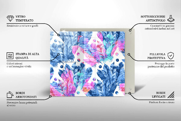 Tábua de corte Ilustração de pena boho