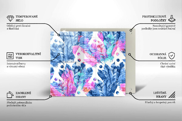 Tábua de corte Ilustração de pena boho