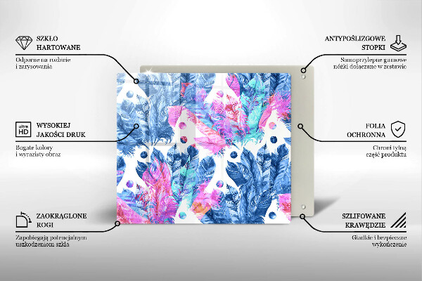 Tábua de corte Ilustração de pena boho