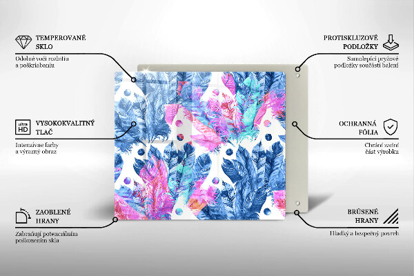 Tábua de corte Ilustração de pena boho