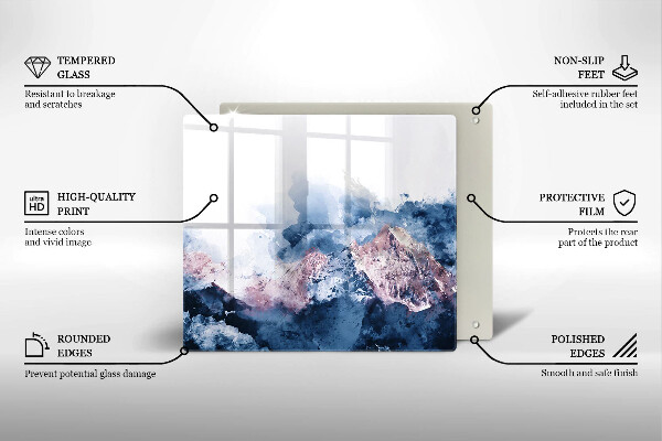 Tábua corte Montanhas pintadas abstratamente