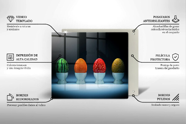 Tábua corte Ovos de frutas abstratas