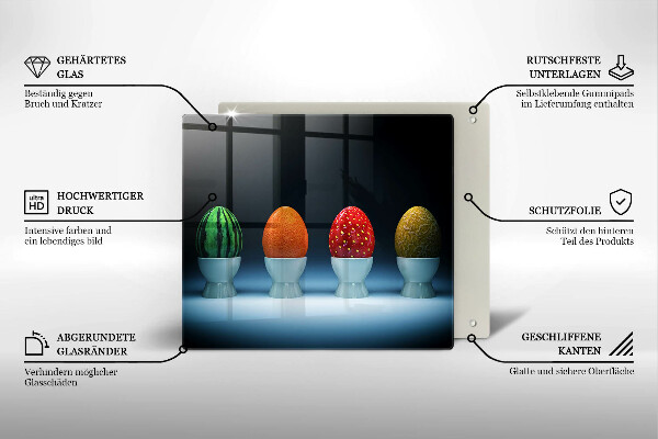 Tábua corte Ovos de frutas abstratas