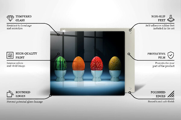 Tábua corte Ovos de frutas abstratas