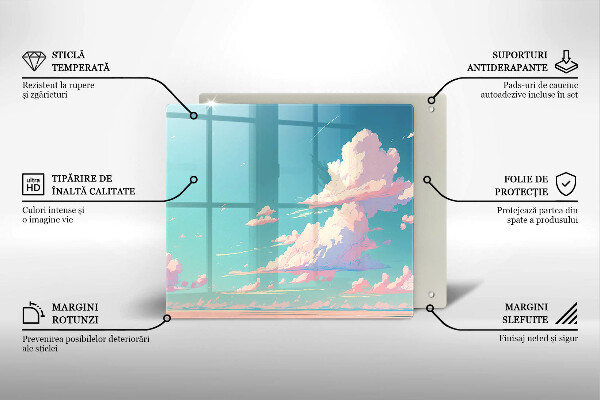 Tábua de corte de vidro Céu de conto de fadas