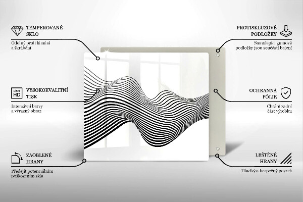 Tábua de vidro Abstração linear