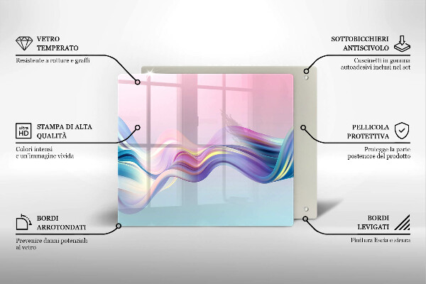 Tábua para cozinha abstração pastel