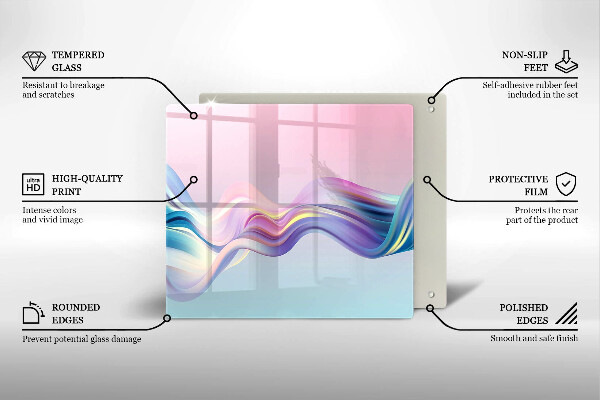 Tábua para cozinha abstração pastel