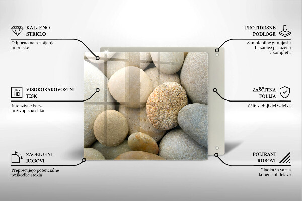 Tábua de corte de vidro Padrão de pedras ovais