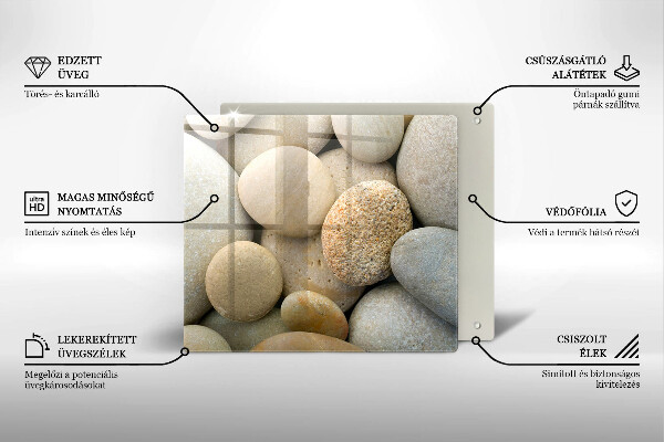 Tábua de corte de vidro Padrão de pedras ovais