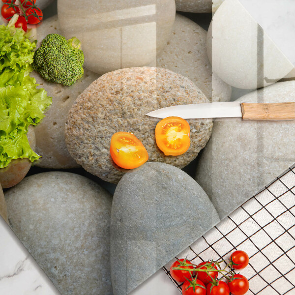 Tábua de corte de vidro Padrão de pedras ovais