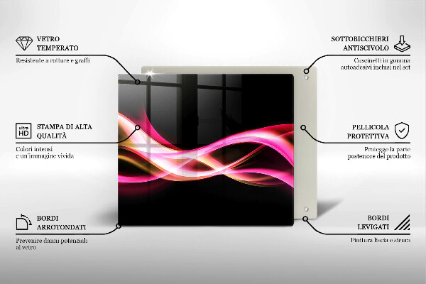 Tábua de cortar alimentos Fumaça neon abstrata