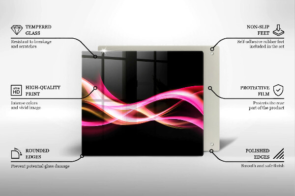 Tábua de cortar alimentos Fumaça neon abstrata
