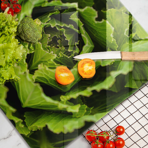 Tábua de cortar alimentos Comer folhas de alface