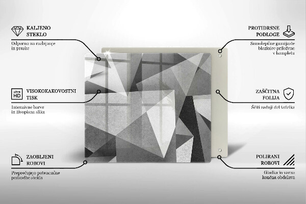 Tábua de cortar de vidro Abstração concreta nítida