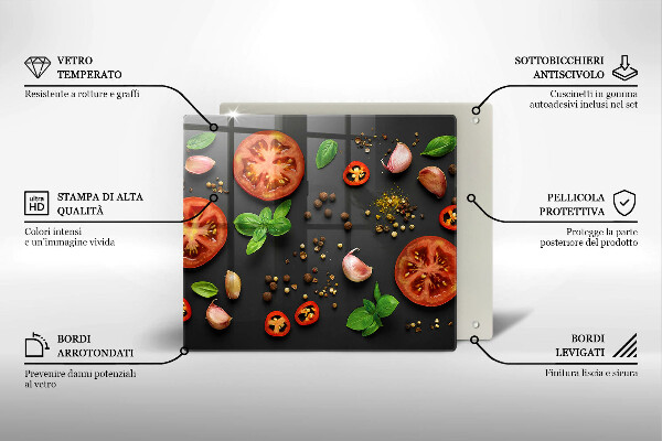 Tábua corte Tomates e especiarias