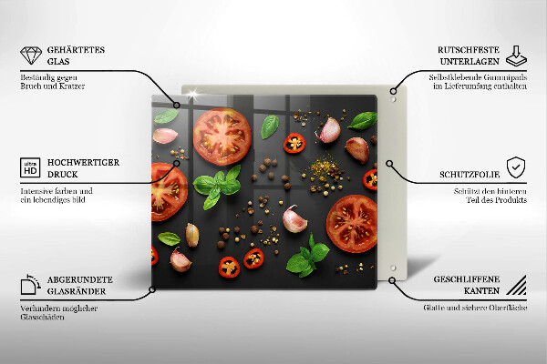 Tábua corte Tomates e especiarias