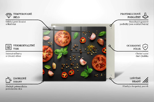 Tábua corte Tomates e especiarias