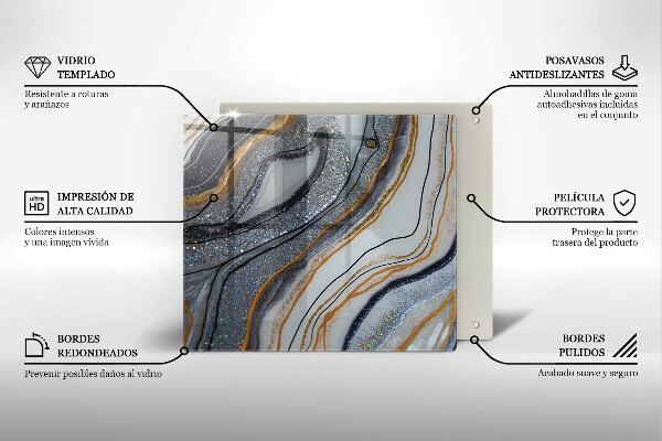 Tábua para corte pedra com ouro