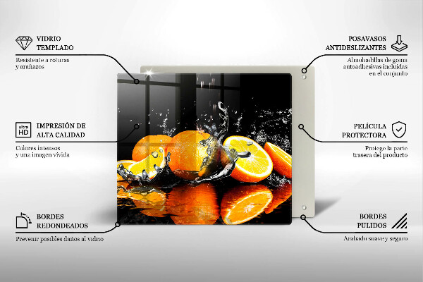 Tábua de cortar alimentos Fruta laranja suculenta