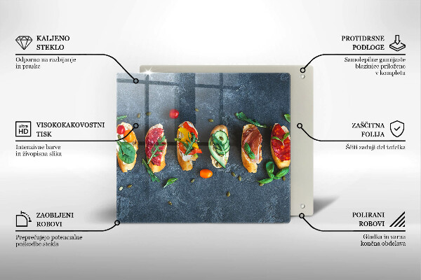 Tábua para cozinha Sanduíches coloridos
