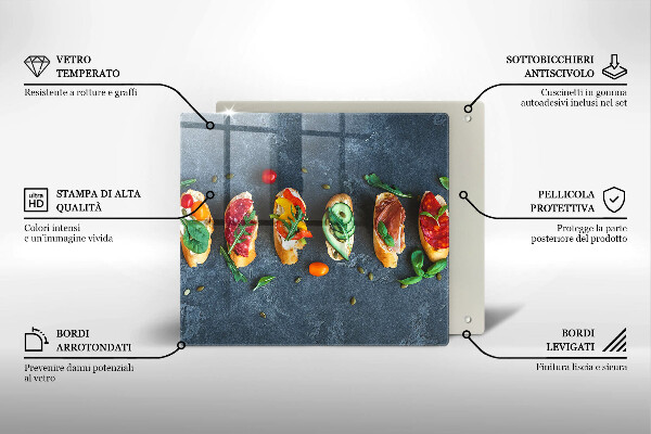 Tábua para cozinha Sanduíches coloridos