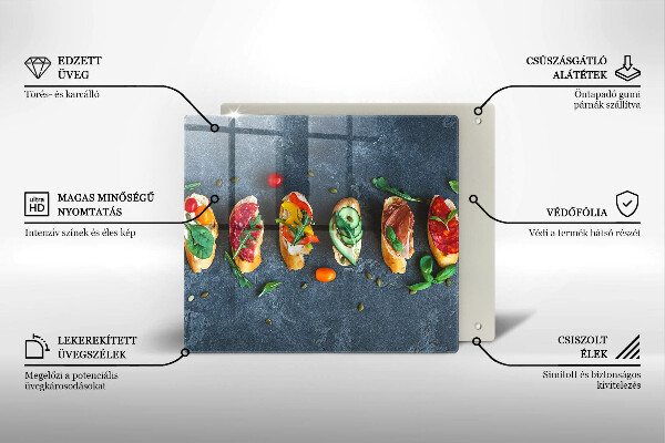 Tábua para cozinha Sanduíches coloridos