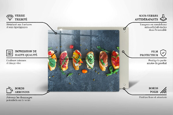 Tábua para cozinha Sanduíches coloridos