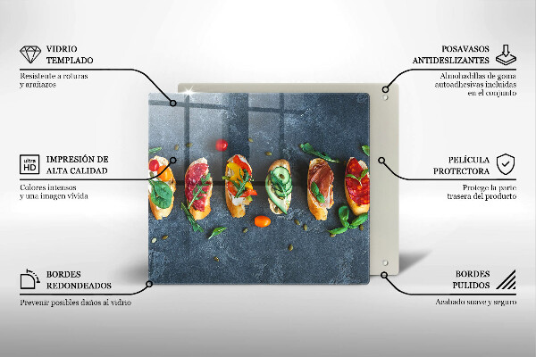 Tábua para cozinha Sanduíches coloridos