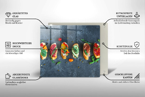 Tábua para cozinha Sanduíches coloridos