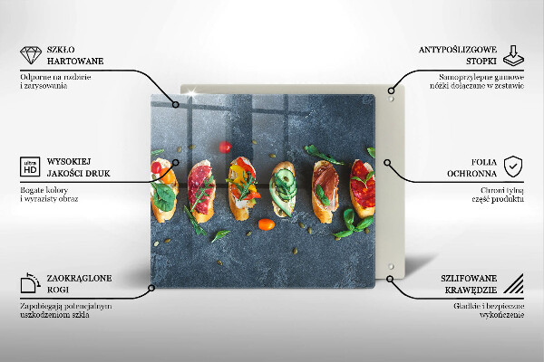 Tábua para cozinha Sanduíches coloridos