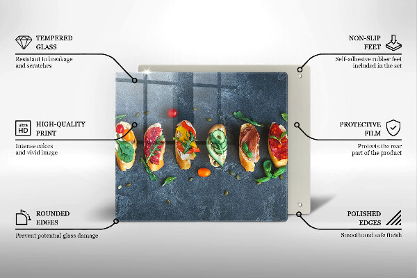 Tábua para cozinha Sanduíches coloridos