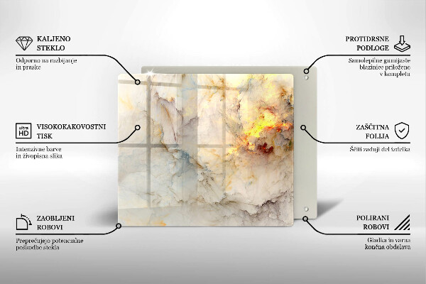 Tábua de cortar alimentos Textura de mármore com ouro