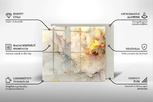 Tábua de cortar alimentos Textura de mármore com ouro