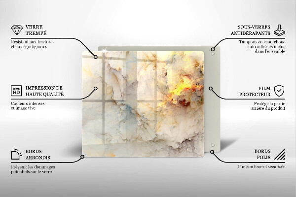 Tábua de cortar alimentos Textura de mármore com ouro